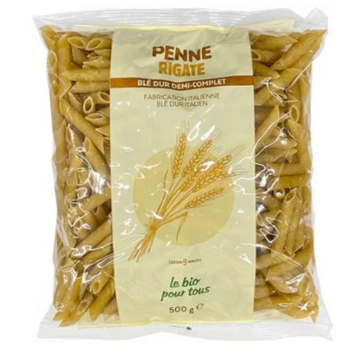 Penne Rigate Demi-Complètes Bio